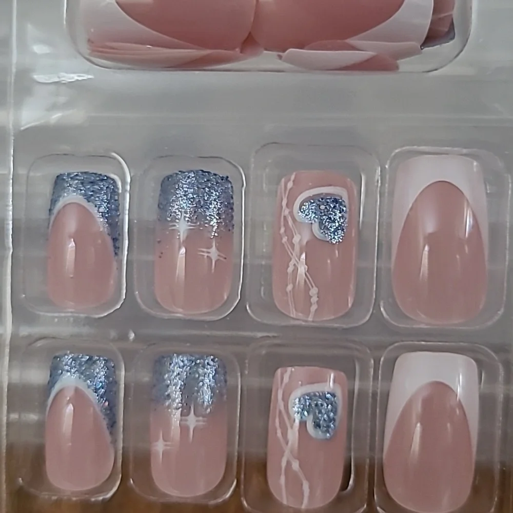 2/$16 Heart French Manicure Press On Nails